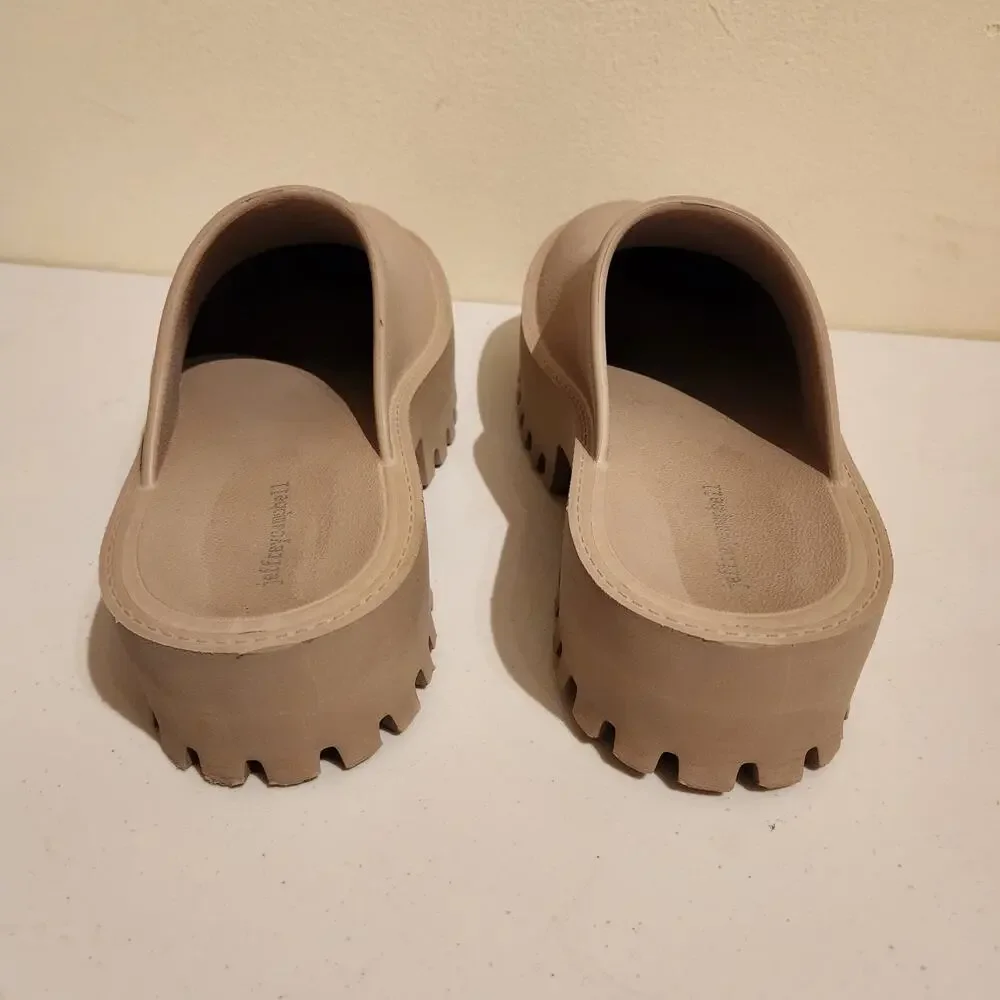 Jeffrey Campbell Taupe Platform Clog Mules - Picture 4 of 9